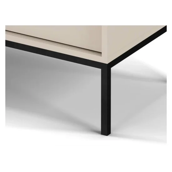 Комод Моно/Mono 2-дверный с 2 ящиками и черными ножками MKSZ104 Бежевый песочный Ш103xВ83 см. 11