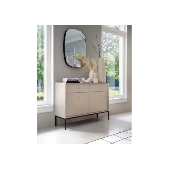 Комод Моно/Mono 2-дверный с 2 ящиками и черными ножками MKSZ104 Бежевый песочный Ш103xВ83 см. 14