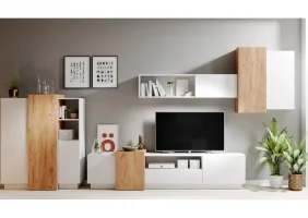 Стінка 3Д / 3D C Білий/дуб крафт золотий Ш330xВ227 см.