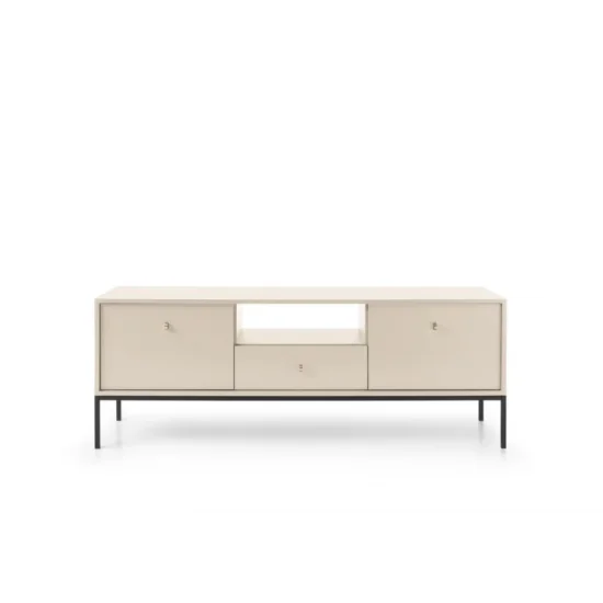 Тумба під телевізор Моно / Mono 2-дверна з 1 шухлядою та чорними ніжками MRTV154 Беж пісочний Ш153xВ56 см. 6