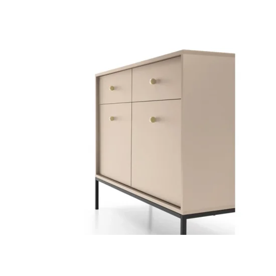 Комод Моно/Mono 2-дверный с 2 ящиками и черными ножками MKSZ104 Бежевый песочный Ш103xВ83 см. 9