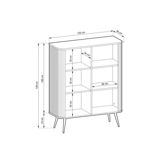 Комод Зова/Zova 2-дверный с золотыми ножками K103 Белый Ш103xВ129 см. 3