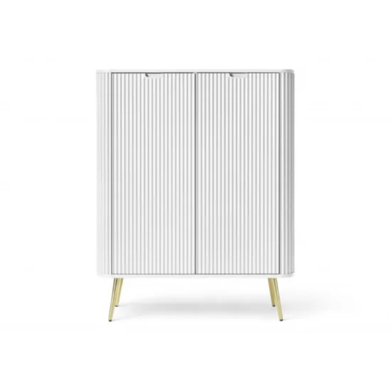 Комод Зова/Zova 2-дверный с золотыми ножками K103 Белый Ш103xВ129 см. 6