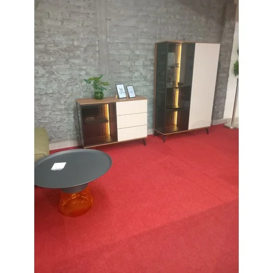Комод с подсветкой Вичи / Vici KSZ103 1-дверный 39х80х103 см. с 3 ящиками Орех/кашемир  10