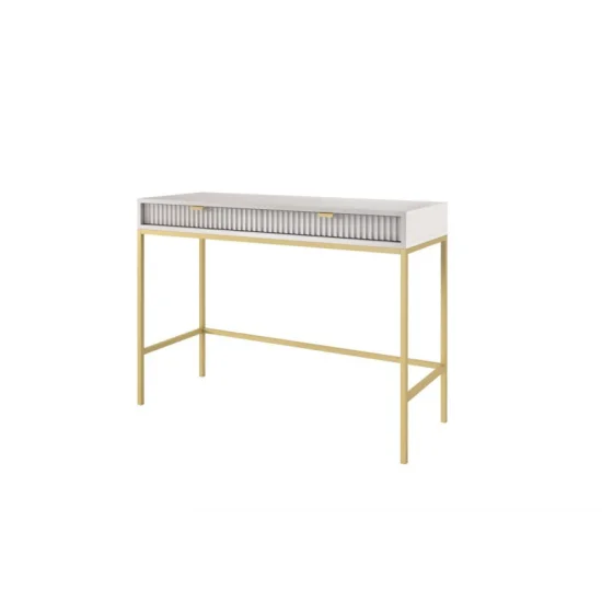 Стол туалетный Нова/Nova с 2 ящиками и золотыми ножками T104 Серый 50x104x77 см. 4