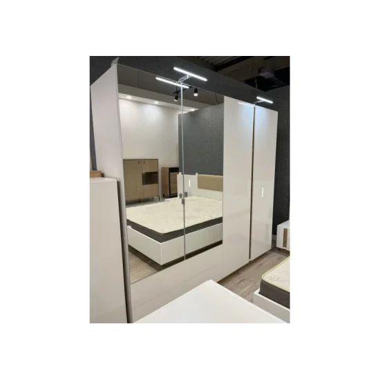 Шкаф для одежды Арко / Arco 4-дверный с зеркалом 4D2S/220 Белый глянец/дуб грандсон Ш220xВ202 см. 9