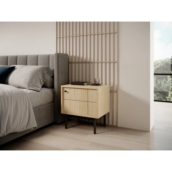 Тумба приліжкова Perfect Home Джапанді / Japandi S54 1-дверна Дуб лінеа 6