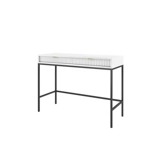 Стол туалетный Нова/Nova с 2 ящиками и черными ножками T104 Белый 50x104x77 см. 5