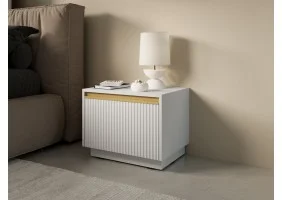 Тумба прикроватная Роял/Royal S54 с 1 ящиком Белый Ш53хВ42хГ39 см.