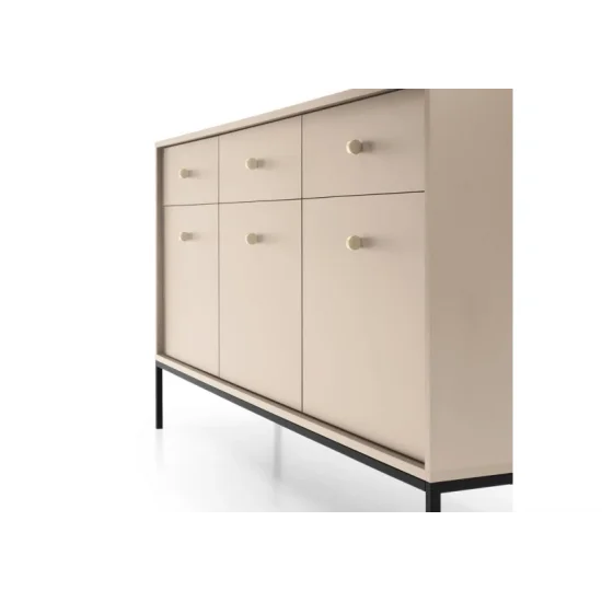 Комод Моно/Mono 3-дверный с 3 ящиками и черными ножками MKSZ154 Бежевый песочный Ш153xВ83 см. 10