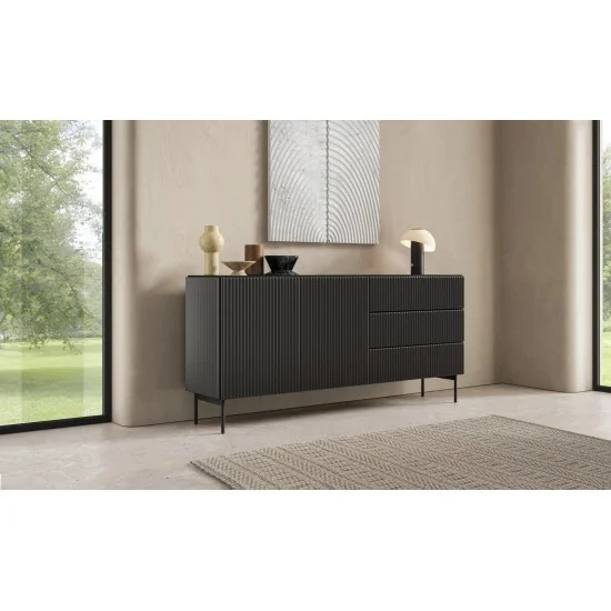 Комод Муті / Muti 2D3S/177 2-дверний з 3 шухлядами Чорний 5