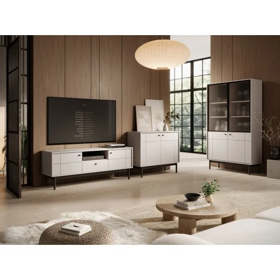 Тумба під ТВ Perfect Home Джапанді / Japandi RTV154 2-дверна з 1 шухядою Кашемір 6