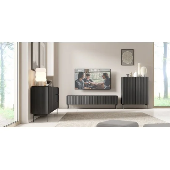 Комод Муті / Muti 2D3S/177 2-дверний з 3 шухлядами Чорний 6