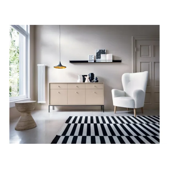 Комод Моно/Mono 3-дверный с 3 ящиками и черными ножками MKSZ154 Бежевый песочный Ш153xВ83 см. 14