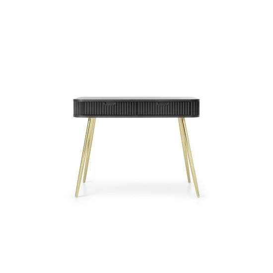 Стіл туалетний Зова / Zova з 2 шухлядами та золотими ніжками T103 Чорний 49х103 см. 2