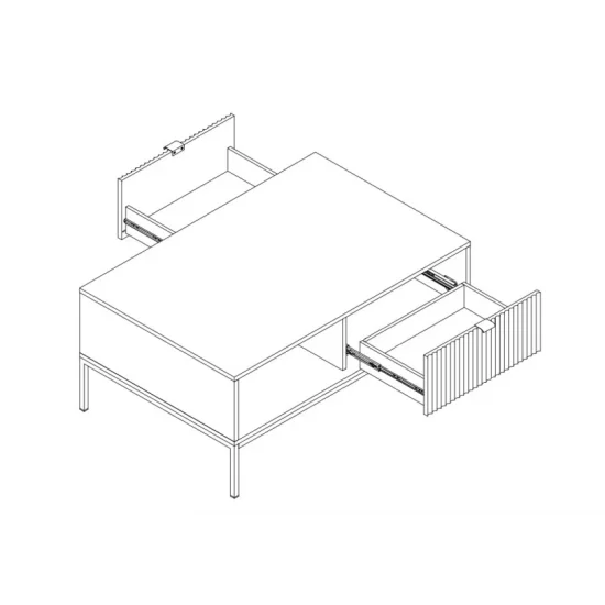 Стол журнальный Нова/Nova с 2 ящиками и черными ножками L104 Белый 104x68x48 см. 4