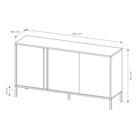 Комод Даст/Dast 3-дверный 3D/153 Бежевый Ш153xВ82 см. 5