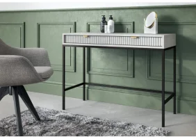 Стіл туалетний Нова / Nova з 2 шухлядами та чорними ніжками T104 Сірий 50x104x77 см.