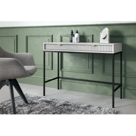 Стіл туалетний Нова / Nova з 2 шухлядами та чорними ніжками T104 Сірий 50x104x77 см. 1