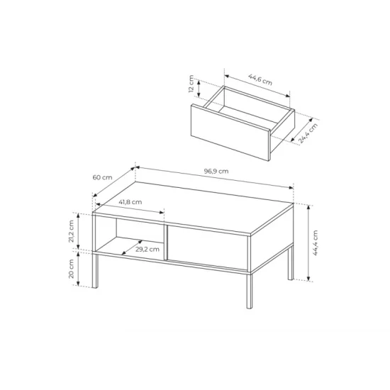Стіл журнальний Даст / Dast 97 Беж 97x60x45 см. 4