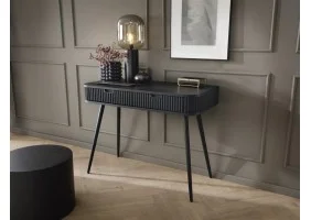 Стіл туалетний Зова / Zova з 2 шухлядами та чорними ніжками T103 Чорний 49х103 см.