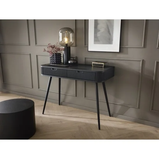 Стіл туалетний Зова / Zova з 2 шухлядами та чорними ніжками T103 Чорний 49х103 см. 1
