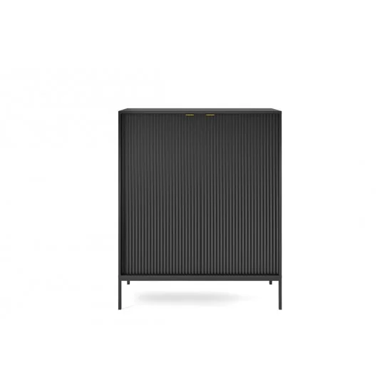 Комод високий Нова / Nova 2-дверний з чорними ніжками K104 Чорний 104х39х125 см. 6