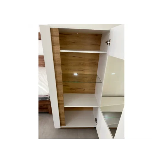 Вітрина низька Арко / Arco 1-дверна 1D1W/72 Білий глянець/дуб грандсон Ш72xВ154 см. 9