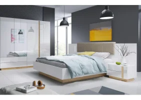 Спальня Арко / Arco A Білий глянець/дуб грандсон