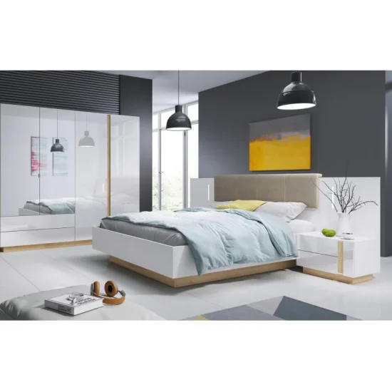 Спальня Арко / Arco A Білий глянець/дуб грандсон 1