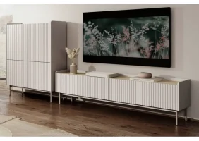 Стінка Левел / Level B Беж/дуб сканді Ш284xВ126 см.