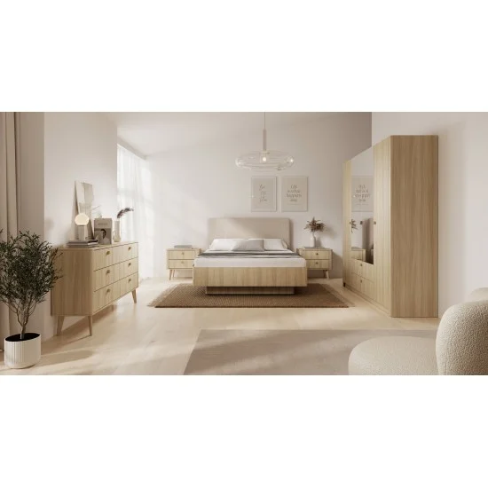 Тумба прикроватная Вики / Viki 2S с 2 ящиками Дуб бариста 9