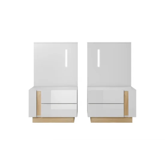 Спальня Арко / Arco A Білий глянець/дуб грандсон 4