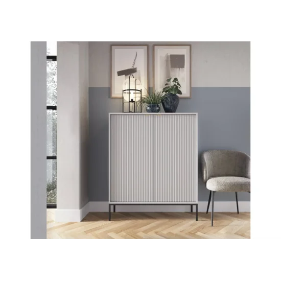 Комод високий Нова / Nova 2-дверний з чорними ніжками K104 Сірий Ш104xВ125 см. 8