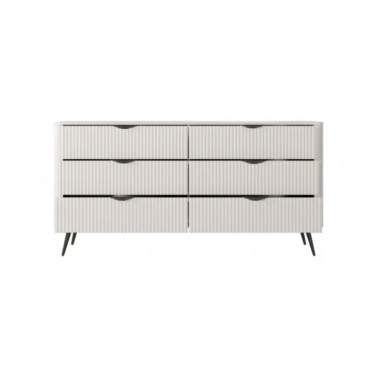 Комод Ланте/Lante с 6 ящиками и черными ножками 6S/163 Беж 163х38х81 см. 5