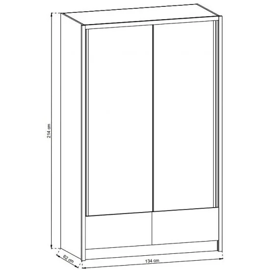 Шафа-купе Арія I / Aria I 130 2-дверна з дзеркалом Білий/білий глянець 134х62х214 см. 3