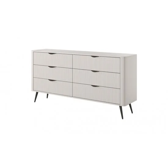 Комод Ланте/Lante с 6 ящиками и черными ножками 6S/163 Беж 163х38х81 см. 6