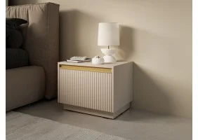 Тумба прикроватная Роял/Royal S54 с 1 ящиком Бежевый Ш53хВ42хГ39 см.