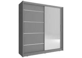 Шафа-купе Мая I Алю / Maja I Alu 180 2-дверна з дзеркалом Графіт 180х62х200 см.