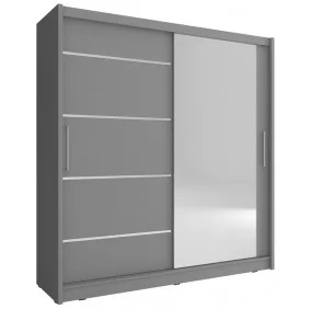 Шафа-купе Мая I Алю / Maja I Alu 180 2-дверна з дзеркалом Графіт 180х62х200 см.
