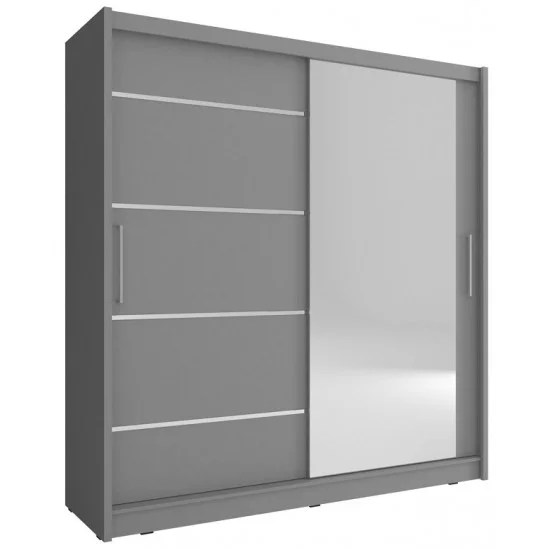 Шафа-купе Мая I Алю / Maja I Alu 180 2-дверна з дзеркалом Графіт 180х62х200 см. 1