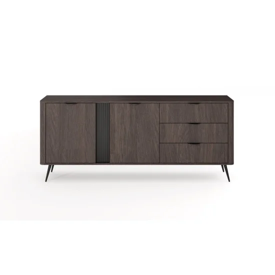 Комод Верис / Veris 2D3S/195 2-дверный с 3 ящиками Дуб дунин/черный 7