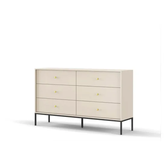 Комод Моно/Mono с 6 ящиками и черными ножками MKS154 Бежевый песочный Ш153xВ91 см. 7