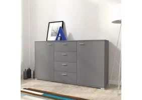 Комод ЕУ / EU 150 2-дверний з 4 шухлядами Графіт 150х40х85 см.