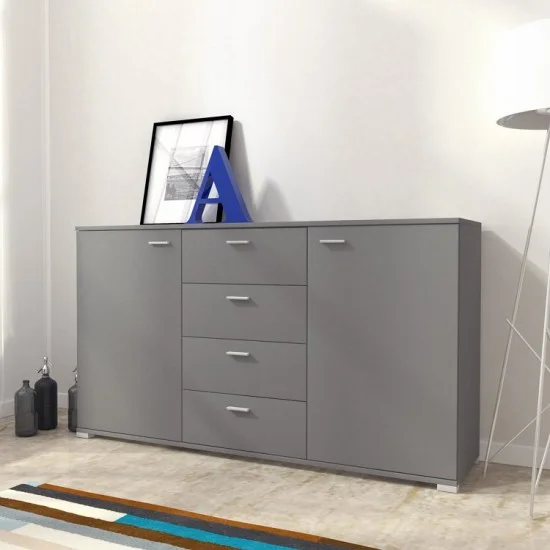 Комод ЕУ / EU 150 2-дверний з 4 шухлядами Графіт 150х40х85 см. 1