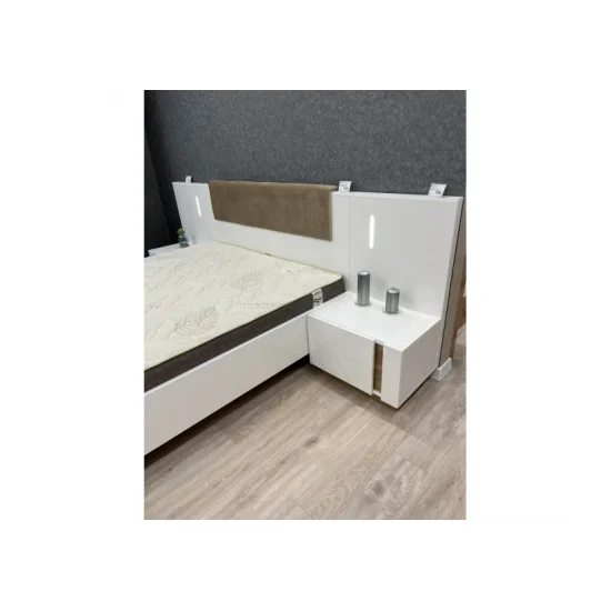 Тумбы прикроватные с подсветкой Арко/Arco с 4 ящиками 2S/60 Белый глянец/дуб грандсон Ш60xВ102 см. 6