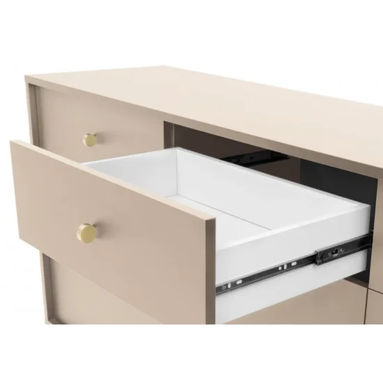 Комод Моно/Mono с 6 ящиками и черными ножками MKS154 Бежевый песочный Ш153xВ91 см. 5