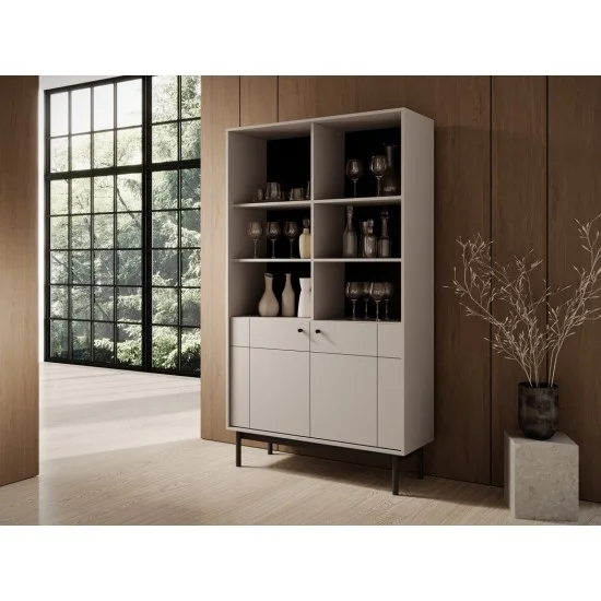 Стеллаж Perfect Home Джапанді / Japandi R104 2-дверный Кашемир 6