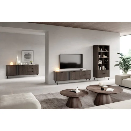 Комод Верис / Veris 2D3S/195 2-дверный с 3 ящиками Дуб дунин/черный 9