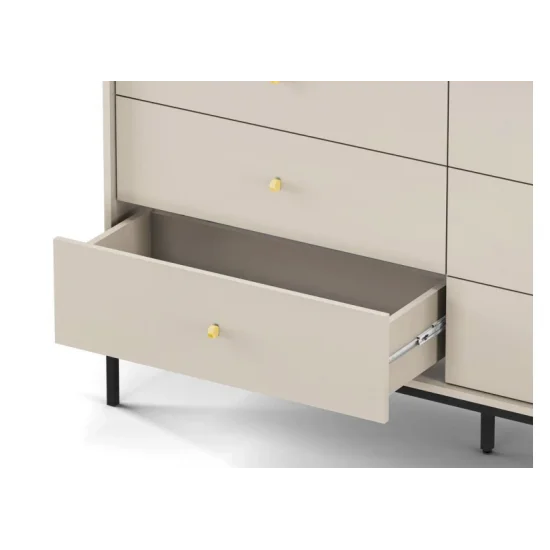 Комод Моно/Mono с 6 ящиками и черными ножками MKS154 Бежевый песочный Ш153xВ91 см. 8